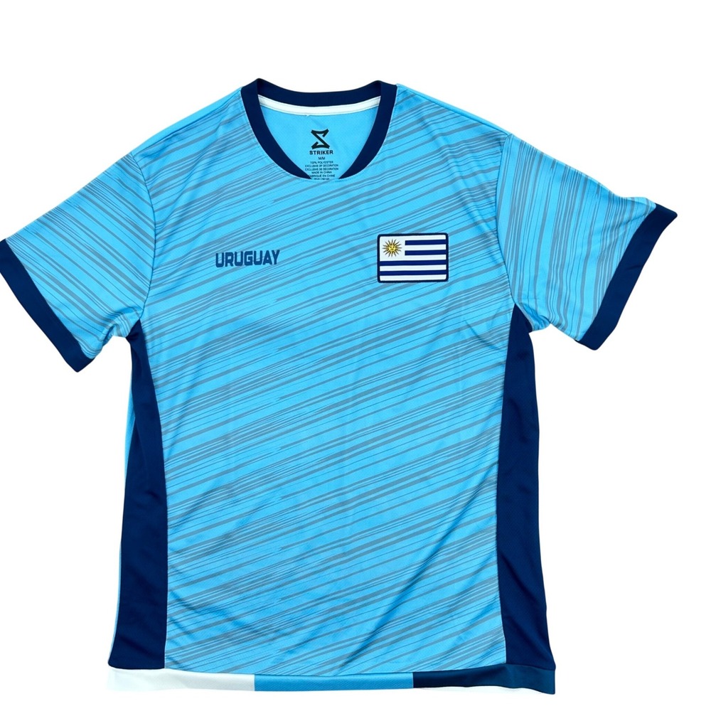 Striker Uruguay National Team Soccer Jersey Mens Medium Blue Striped NWT